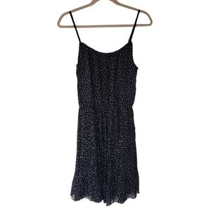 NWT Molly Bracken Black & White Polka Dot Dress Spaghetti Straps Elastic Waist